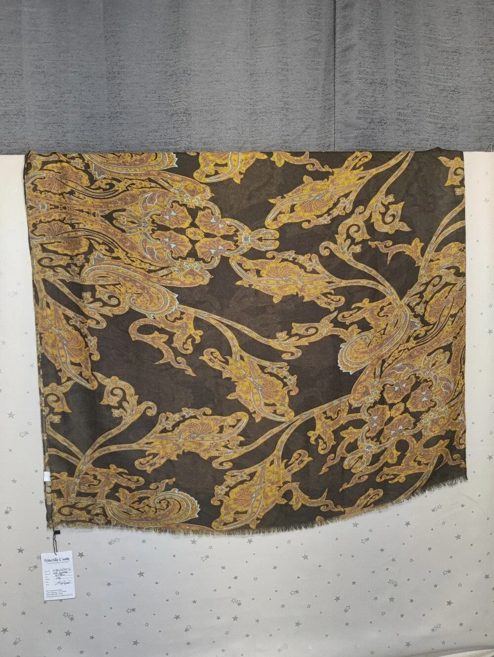 Naturally Knotty Oversized Scarf Wrap Brown Gold 36x70 Lightweight Earthtones